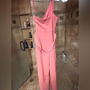 one shoulder pant suit